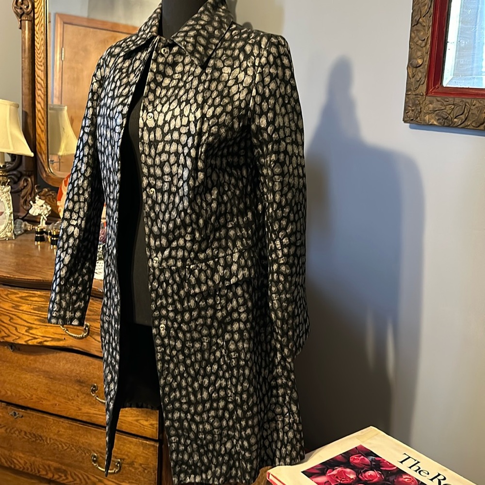 Leopard print (real) leather car coat